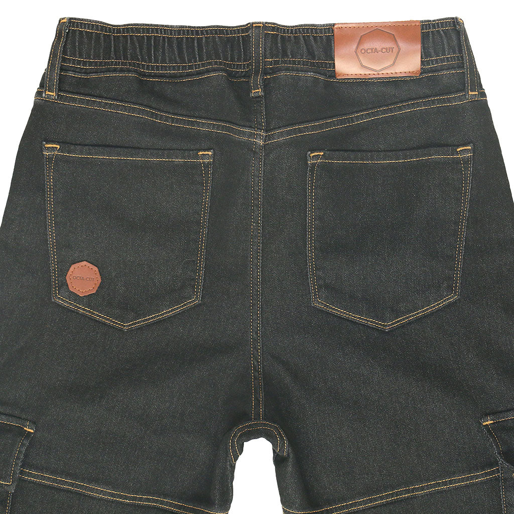 DRAWSTRING 7-POCKET CARGO JOGGER 10 oz. STRETCH TERRY - BLACK